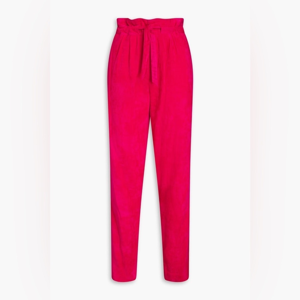 ISABEL MARANT Vilardo Micro Corduroy Fuchsia Tapered Linen Blend Pants Size‎ 34